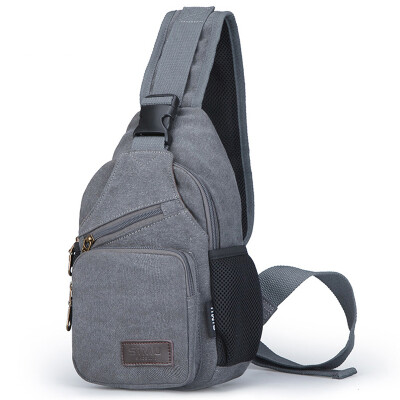 

Think of animal husbandry (SIMU) chest bag shoulder bag Messenger bag simple fashion canvas bag multi-function pockets can put ipad mini 1611 brown