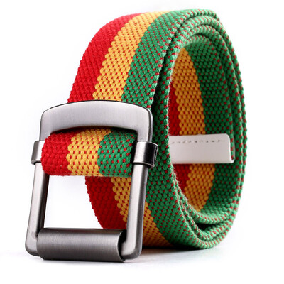 

LovingLilies Belt England Fashion Classic Stripe Canvas Belt Neutral Trousers Red Green Strip