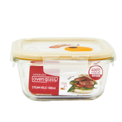 

Loctite buckle with steam hole glass crisper microwave oven lunch box glass bowl sealed lunch box lunch box can be used for dumpling box refrigerator storage LLG214T 500ml