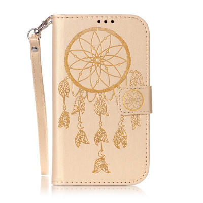 

Golden Wind Chime Design PU Leather Flip Cover Wallet Card Holder Case for SAMSUNG 9082