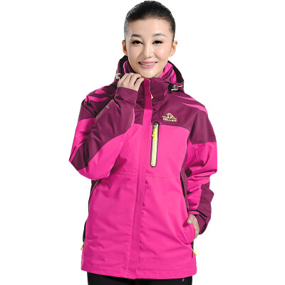 

Pellie and PELLIOT outdoor jackets men and women triple leather waterproof breathable couple ski suit two sets of 1762 female purple L