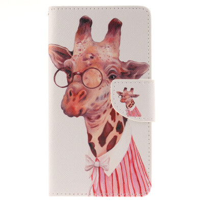 

Giraffe Design PU Leather Flip Cover Wallet Card Holder Case for ASUS ZenFone 2