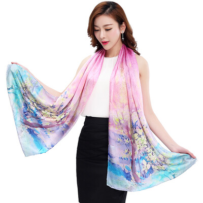 

Jingdong Supermarket Lan Shiyu LANSHIYU W0691 silk scarf lady silk long scarves silk silk shawl No 1 color