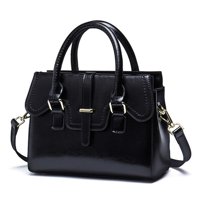 

Viney (Viney) cowhide handbags Europe and the United States trend of women's handbags Messenger Messenger bag fashion black