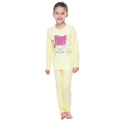 

Red beans (Hodo) children's underwear suit men and women in the big children autumn and winter cartoon printing HD5386 light yellow 165