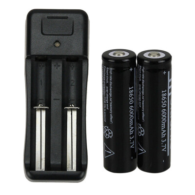 

2pcs 18650 6000mAh 3.7V литий-ионная аккумуляторная батарея + зарядное устройство аккумулятора