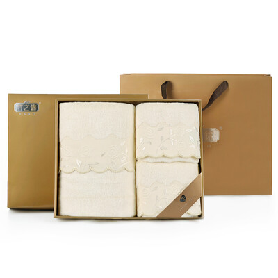 

The Bamboo Kam bath towel Bamboo fiber high-grade thickening peony jacquard satin towel bath towel gift box bath towel
