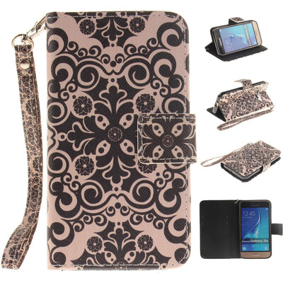 

Palace flower Design PU Leather Flip Cover Wallet Card Holder Case for SAMSUNG GALAXY J1 2016 /J120