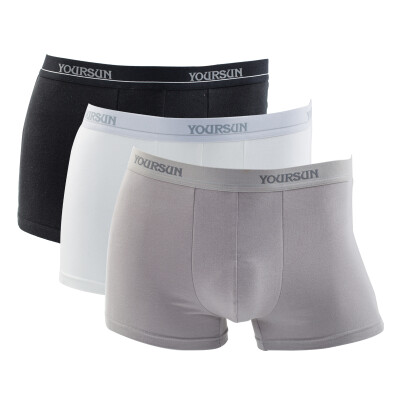 

Yindong supermarket] should be cool (YOUR SUN) men's underwear comfortable cotton shorts pants 3 fitted with white + black + silver gray  / 185