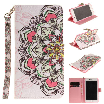 

Multilateral flowers Design PU Leather Flip Cover Wallet Card Holder Case for IPHONE 7 Plus