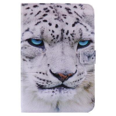 

White Leopard Design PU Leather Flip Cover Wallet Card Holder Case for IPAD 5