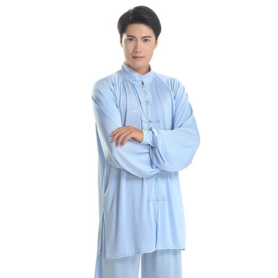 

Li Ning Taiji clothing men&women martial arts practice uniforms tai chi clothing fitness aerobics morning practice clothing performance suit basic section light blue