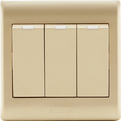 

Feidiao feidiao switch socket panel three open single switch three single control power wall switch panel 86 type A3 champagne gold