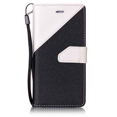 

Black + White Design PU Leather Wallet Case Classic Flip Cover with Stand Function and Credit Card Slot for IPHONE 7