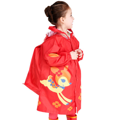 

hugmii children raincoat windbreak pants boys&girls cute cartoon with book bunting pupils red deer s