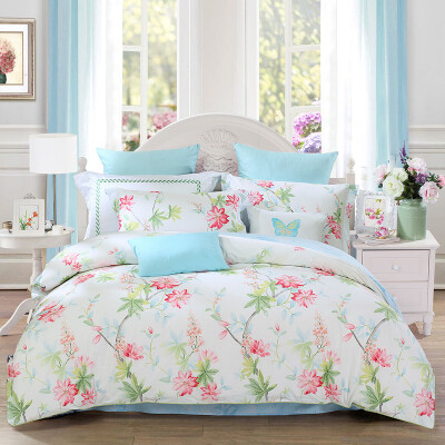 

Mercury Home Textiles MERCURY Bedding Four-piece Cotton Cotton Twill Print Quilt Bed Sheet Flower Shadow Filipino Double 15m Bed