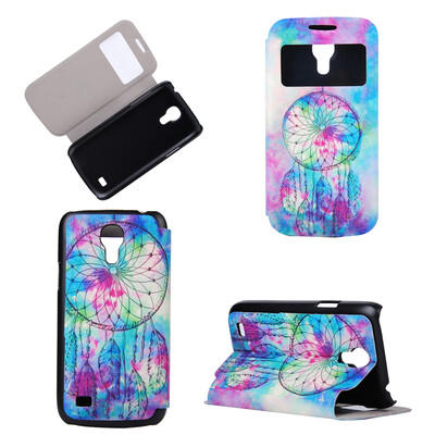 

Pink Dreamcatcher Design PU Leather Flip Cover Wallet Card Holder Case for Samsung Galaxy S4 Mini