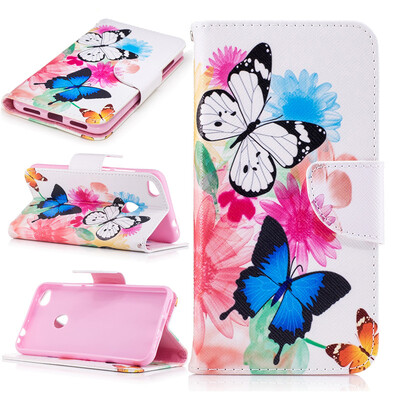 

Two Butterflies Design PU Leather Flip Cover Wallet Card Holder Case for HUAWEI P8 Lite 2017