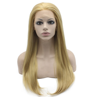 

Long Straight Ash Blonde Lace Front Synthetic Wig Natural