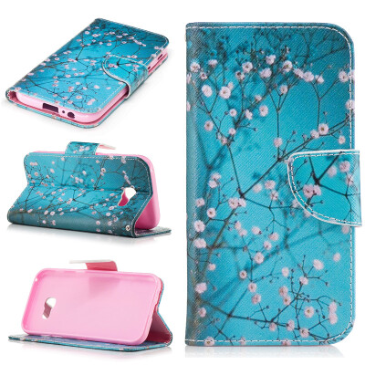 

Plum blossom Design PU Leather Flip Cover Wallet Card Holder Case for Samsung Galaxy A5 2017