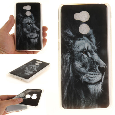 

Black lion Pattern Soft Thin TPU Rubber Silicone Gel Case Cover for XIAOMi RedMi 4
