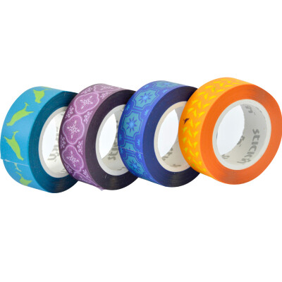 

STICKN 34057 can be re-paste tape decorative tape - printing music 16mmx16M 4 volumes bag