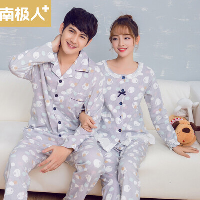 

Jingdong Супермаркет] [+ антарктическая весна хлопка пижама мило мало овец кружева с длинным рукавом завитка кардиган пара костюма T-QL3018 Серого мужского XXL кодекса