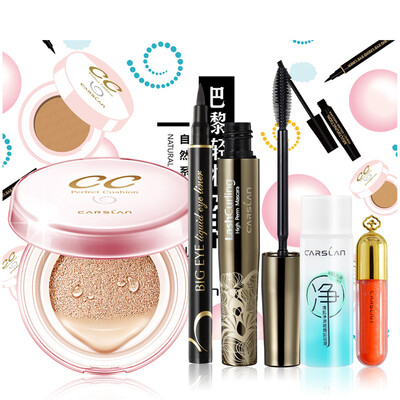 

Card blue Carslan natural air light makeup gift box soft satin color regulating cream 145g mascara 8g eyeliner 2ml lip gloss 16g makeup remover 15ml air cushion BB mouth lipstick