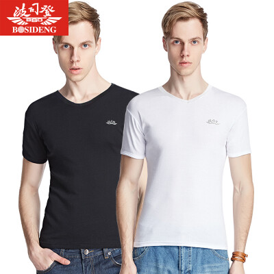 

BOSIDENG men&39s T-shirt BJN78045 cotton sweater men breathable bottoming shirt 2 pieces of multi-color equipment a white one black