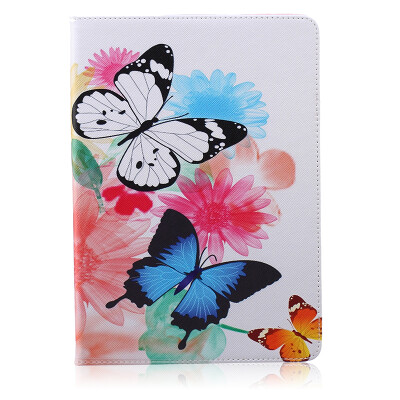 

Two Butterflies Style Embossing Classic Flip Cover with Stand Function and Credit Card Slot for iPad Air 2/6