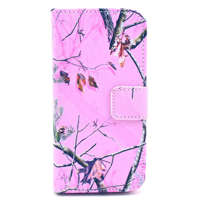 

Pink Tree Design PU Leather Flip Cover Wallet Card Holder Case for IPHONE 5