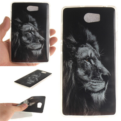 

Black lion Pattern Soft Thin TPU Rubber Silicone Gel Case Cover for HUAWEI Y5 II