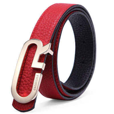 

Crocodile CROCODILE fashion leather leather belt Japan&South Korea trend buckle thin belt female 14613004-04 red