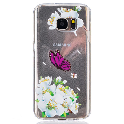 

Purple Butterfly Pattern Soft Thin TPU Rubber Silicone Gel Case Cover for SAMSUNG GALAXY S7