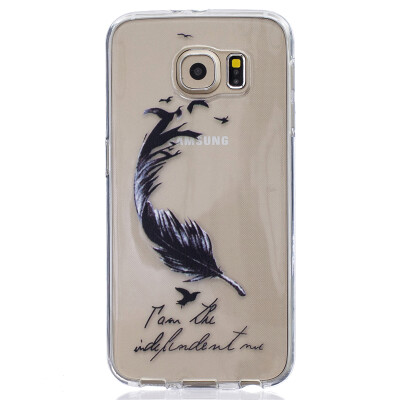 

Black feathers Pattern Soft Thin TPU Rubber Silicone Gel Case Cover for SAMSUNG GALAXY S6