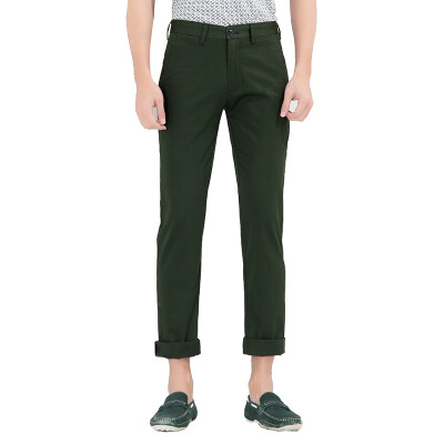 

A Shidun Men's Korean Slim Casual Pants Youth Straight Pants Charom Green 33 A14219407