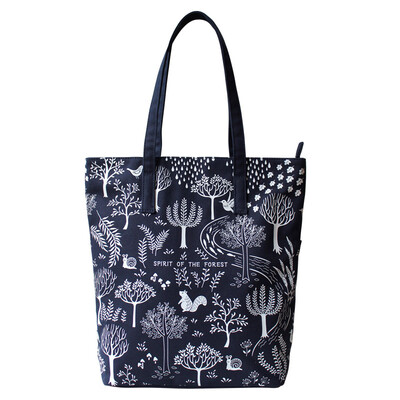 

Flower princess forest light print art fresh handbag shoulder canvas Tote vertical section female bag 1612D007 blue