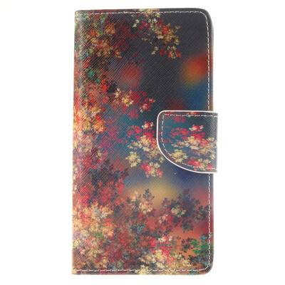 

Colorful flowers Design PU Leather Flip Cover Wallet Card Holder Case for Sony Xperia Z3