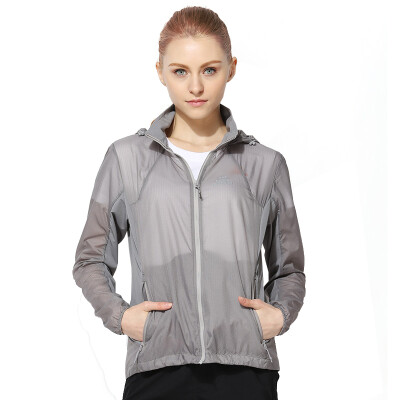 

TFO outdoor windbreaker light and breathable long-sleeved comfortable and comfortable to wear skin coat 633603 female silver gray