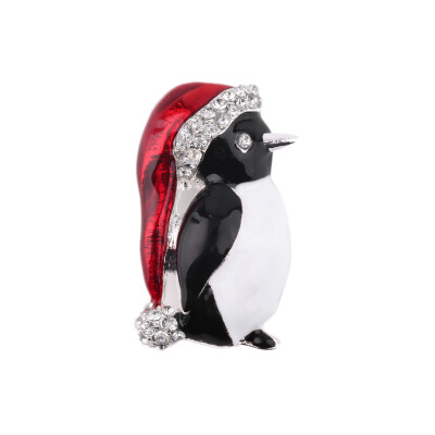 

Рождественские Rhinestone Симпатичные Пингвин Брошь Pin подарка Xmas украшение партии
