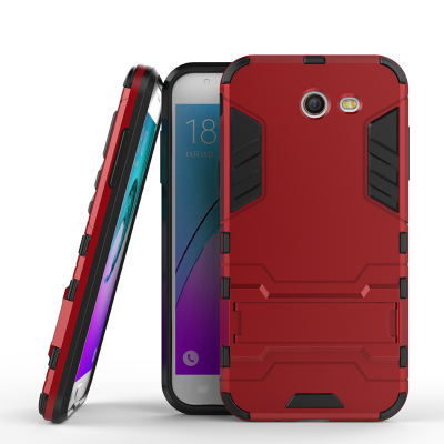 

Red Slim Robot Armor Kickstand Shockproof Hard Rugged Rubber Back Case For SAMSUNG GALAXY J3 Prime