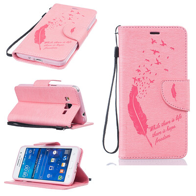 

Розовые перья и птицы Стиль Чеканка Классическая флип-чехол с функцией подставки и слот для кредитных карт для SAMSUNG GALAXY Grand Prime G530