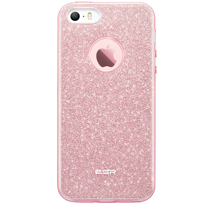 

Billion color ESR iPhone SE 5s mobile phone case case Apple 5s mobile phone sets of silicone shatterproof powder soft shell makeup series rose gold