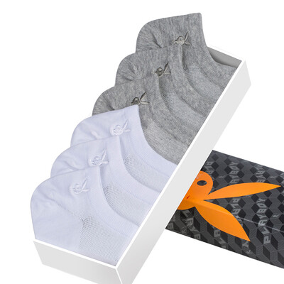 

Jingdong Supermarket Playboy Men&39s Socks Socks Four Seasons thin section of cotton socks net breathable shallow mouth socks 6 pairs of light gray three white three suit