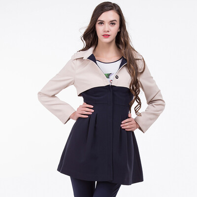 

TMI Mystery Women&39s Korean version of the color lapel collar waist trench coat Slim long coat 161210 Tibetan mint