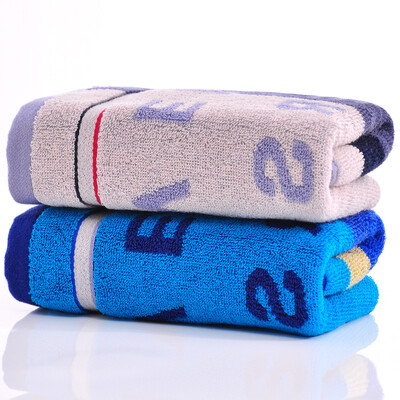 

Yong Liang towel home textiles cotton yarn-dyed letter towel towel 2 pieces of gray blue 105g Article 34 × 74cm