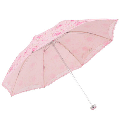 

Jingdong Supermarket] Paradise umbrella spring bright touch cloth embroidery double anti-ultraviolet three fold ultra-light sunny umbrella orange 3101E