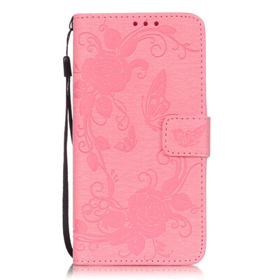 

Pink Butterfly PU Leather Flip Cover Wallet Card Holder Case for SAMSUNG G530