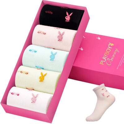 

[Супермаркет] Jingdong Playboy (Плейбой) 2251 женские мило случайные хлопка носки короткие носки трубки тонкие женские носки женские носки 5 пар смешивания Размер