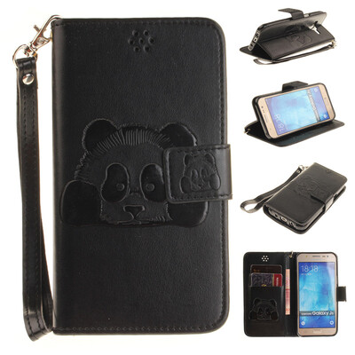 

Черный Panda Стиль Тиснение Классический откидная крышка с подставкой Функция и слот кредитной карты для SAMSUNG GALAXY J5